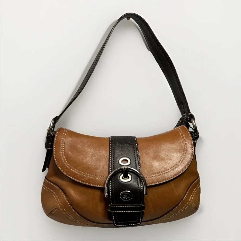 Coach F10909 SMALL Vintage British Tan & Brown Soho Leather Shoulder Bag read - Picture 1 of 16